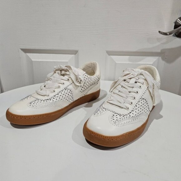 Dolce Vita Notice Eyelet Perf Sneakers White Leather - Picture 5 of 10